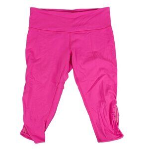 Lululemon Pink Magenta Ruched Crop Leggings Womens Size 8